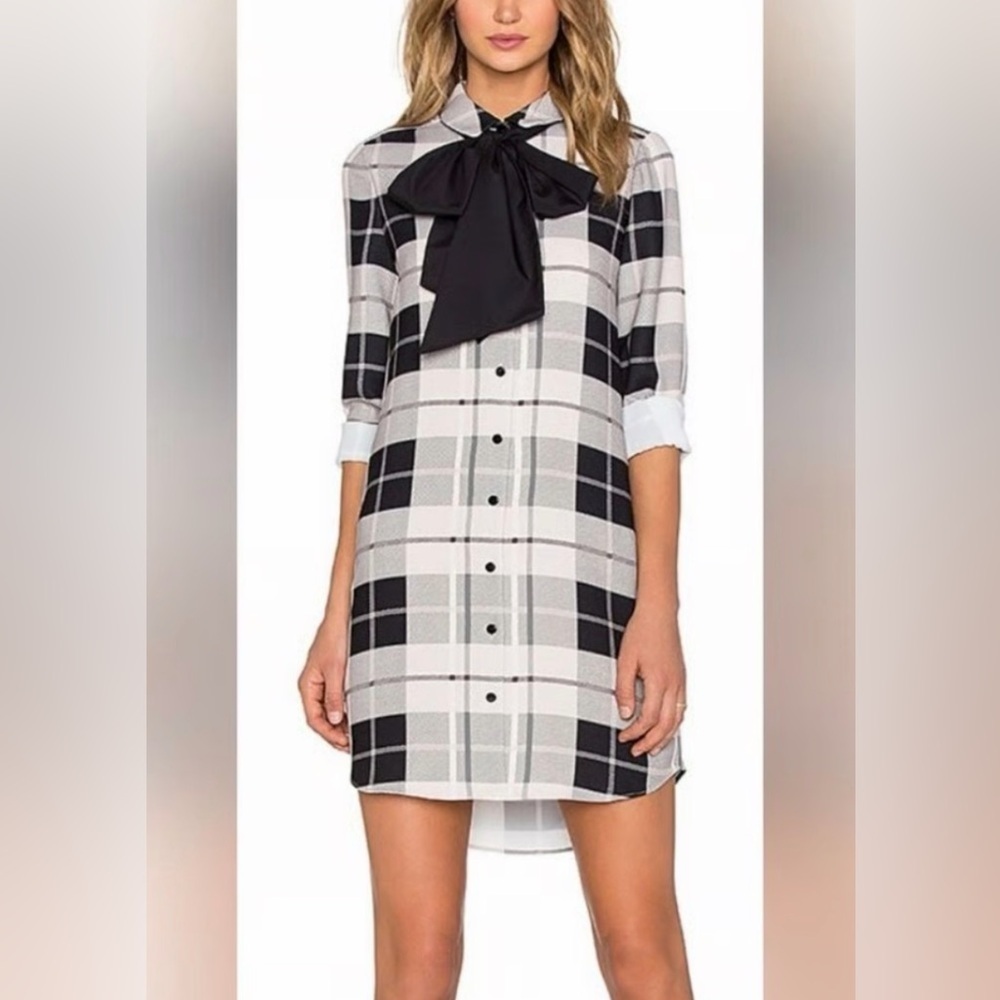 Kate Spade Woodland Plaid Griffin Dress with Bow Size 6